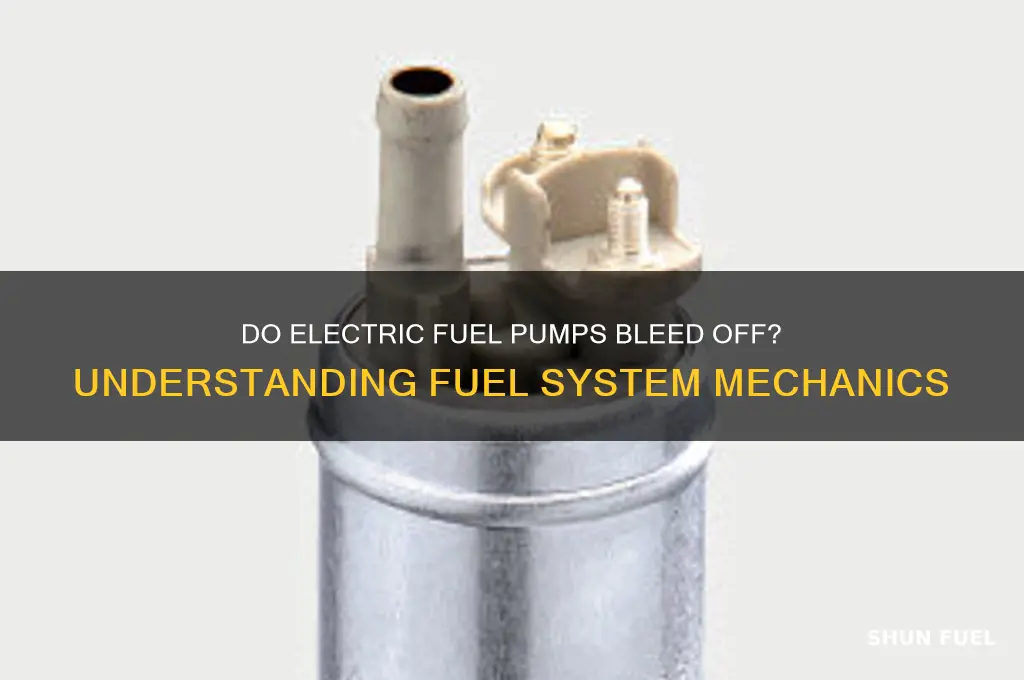 do electric fuel pumps bleed off