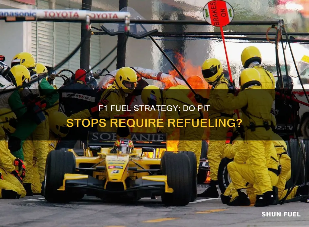 do f1 cars take fuel during pit stops