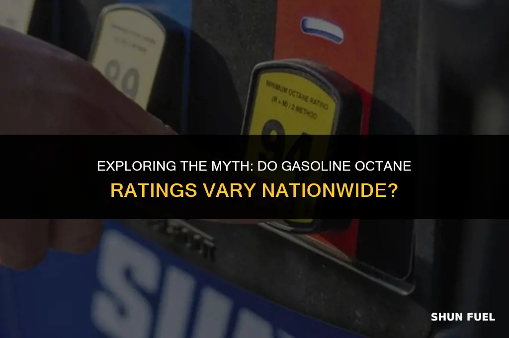 do gasoline octane ratings change across the country