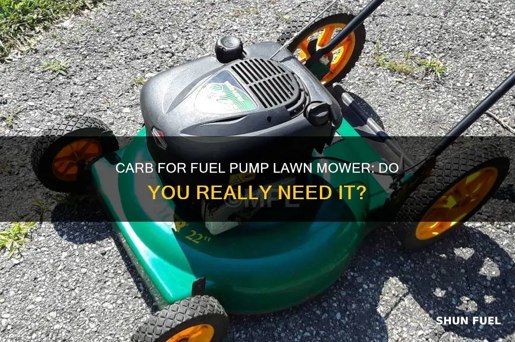 do i need a carb for fuel pump lawn mower