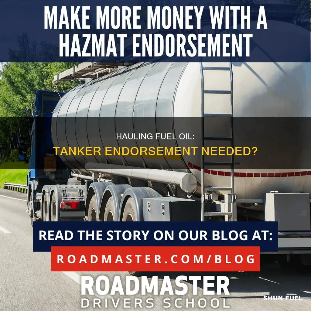do i need tanker endorsement to deliver fuel oil