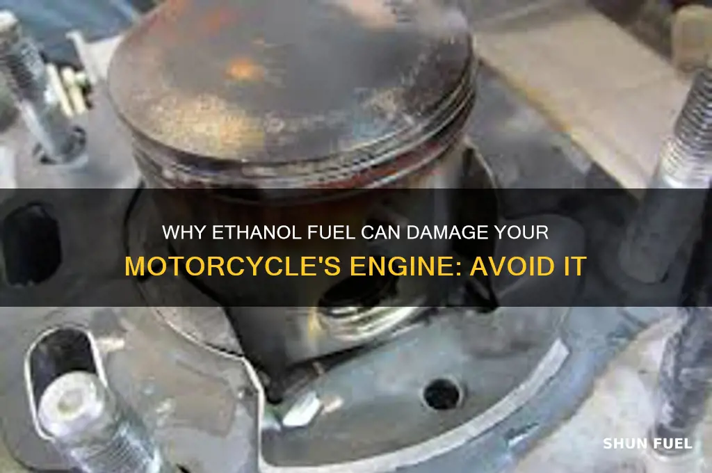 do not use ethanol fuel in motorcycles