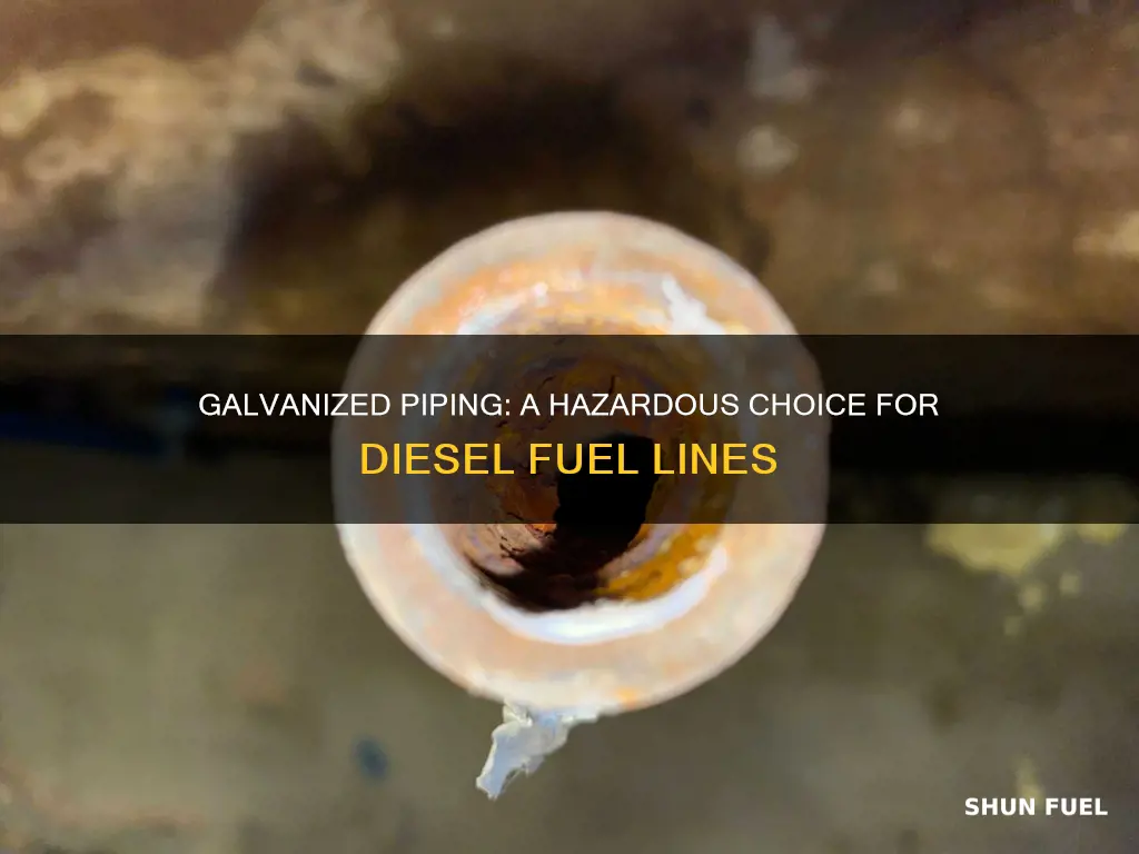 do not use galvanized piping on diesel fuel lines why