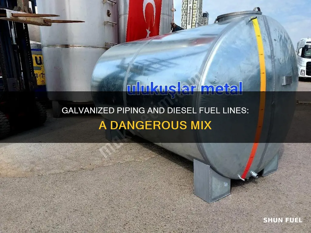 do not use galvanized piping on diesel fuel lines why
