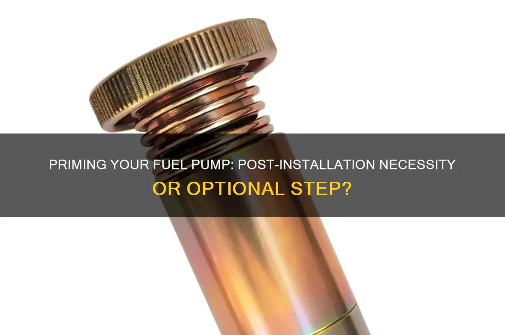 do you have to prime fuel pump after installation