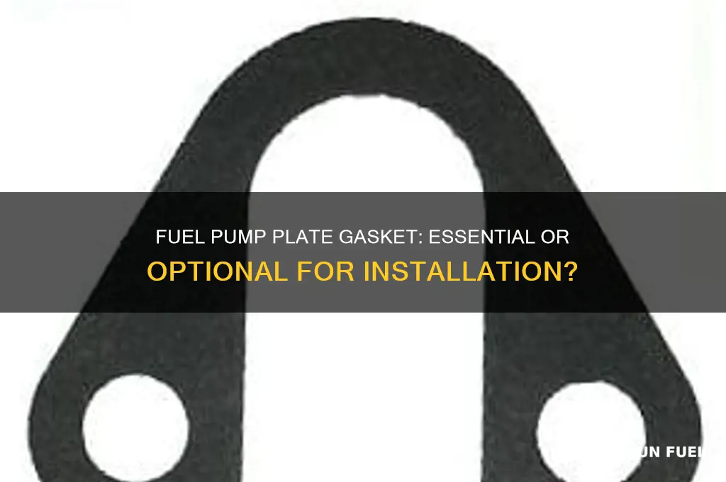 do you need a gasket for fuel pump plate