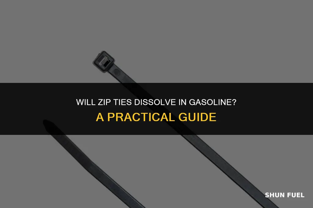 do zip ties dissolve in gasoline