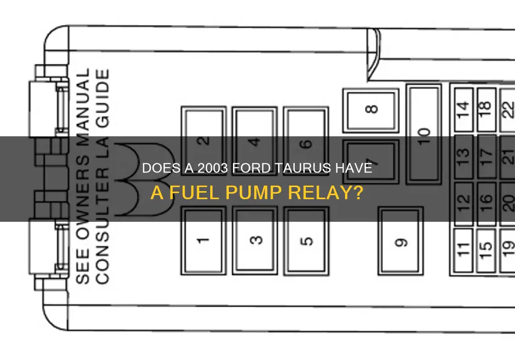 does a 2003 ford taurus have a fuel pump relay