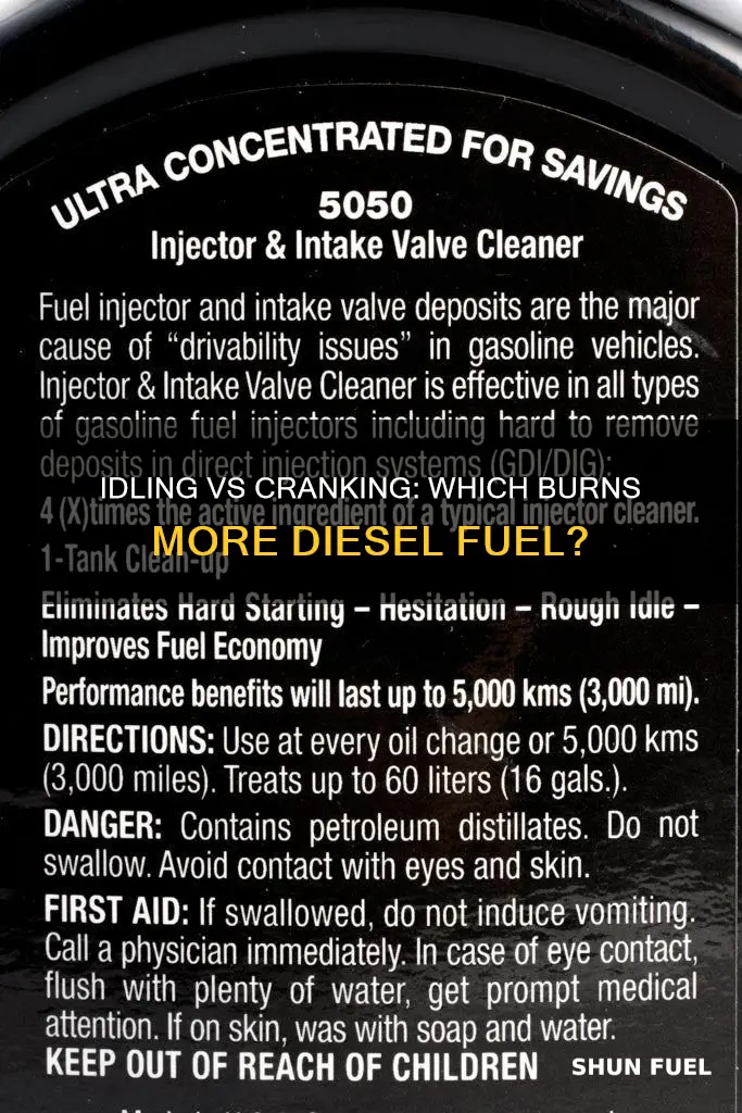does a diesel burn more fuel idling or cranking up