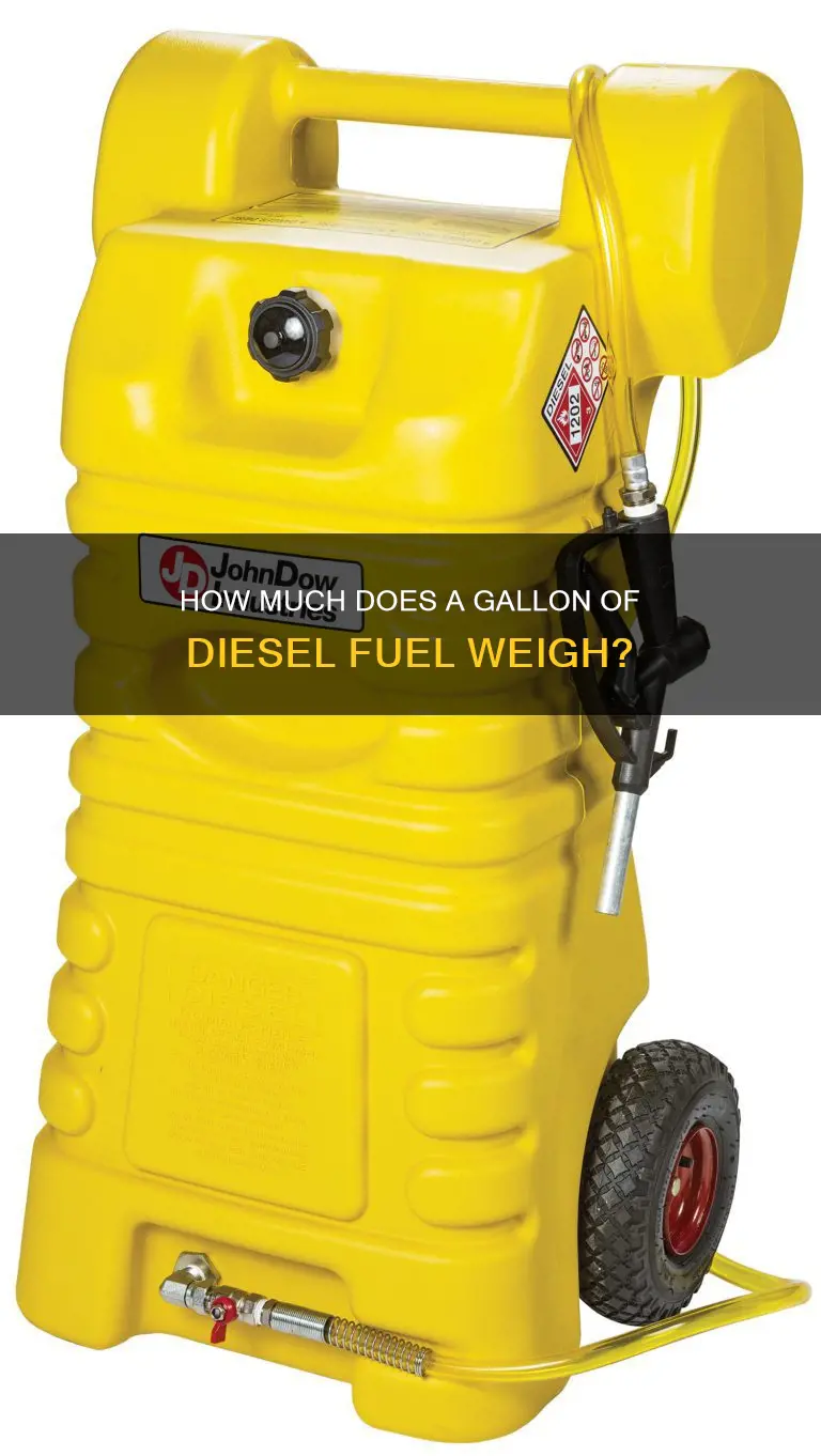 does a gallon of diesel fuel weigh