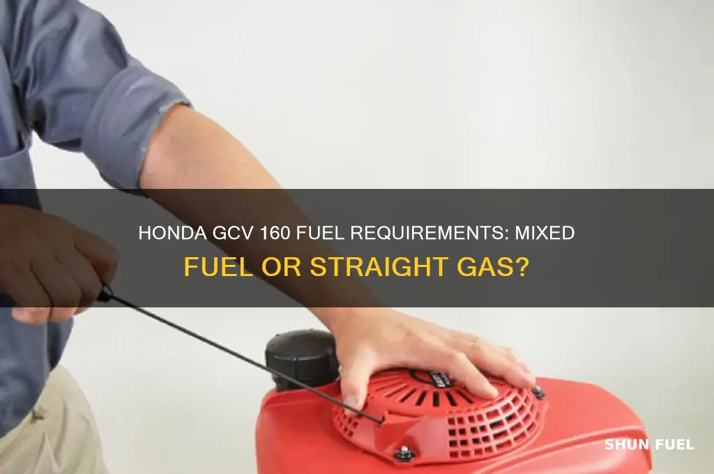 does a honda gcv 160 use mixed fuel