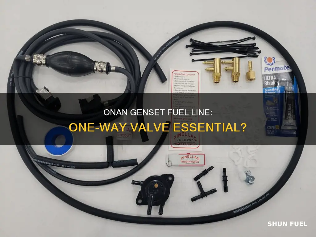 does a onan genset fuel line have oneway valve