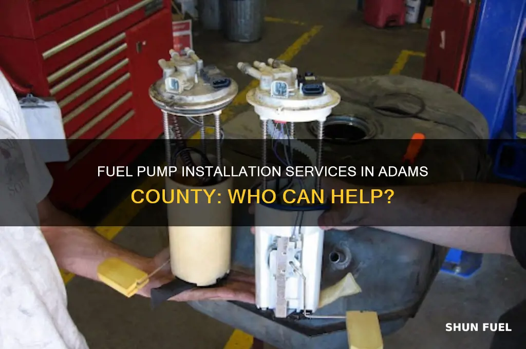 does anybody in adams county install a fuel pump