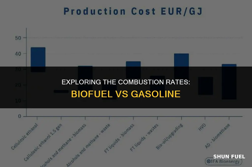 does biofuel burn faster than gasoline