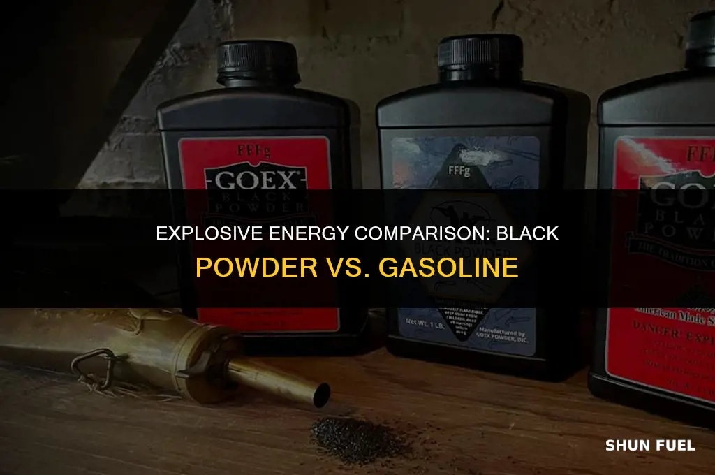 does black powder have more energy than gasoline