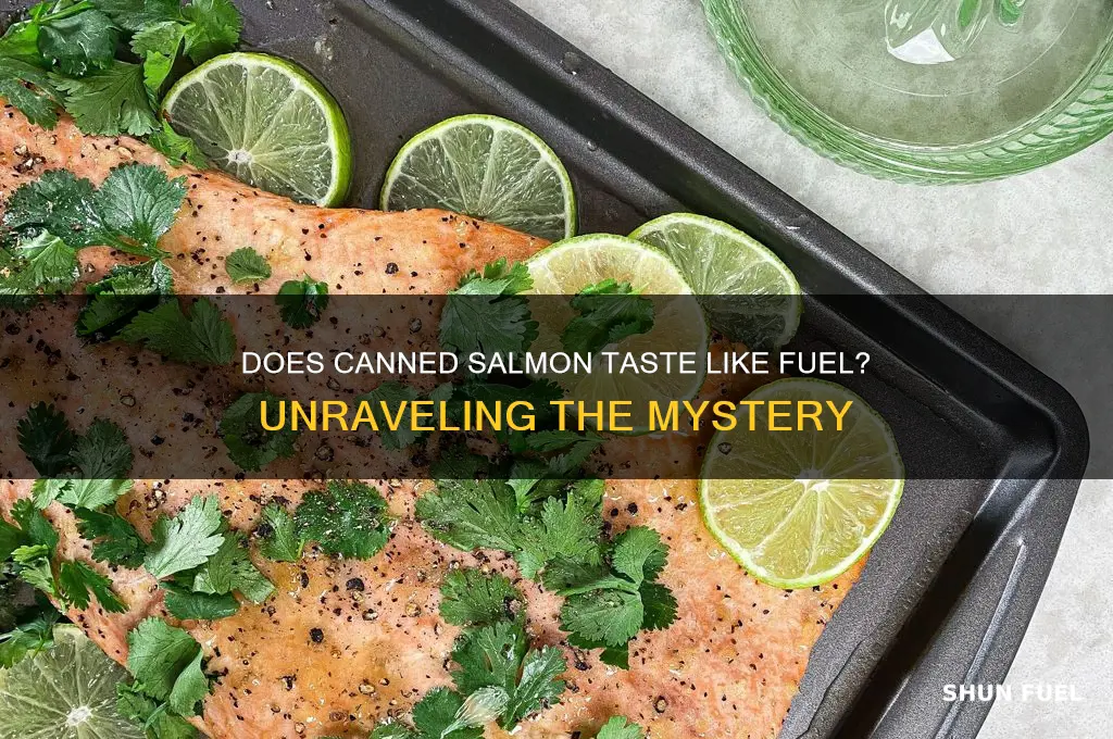 does canned salmon ever taste like fuel