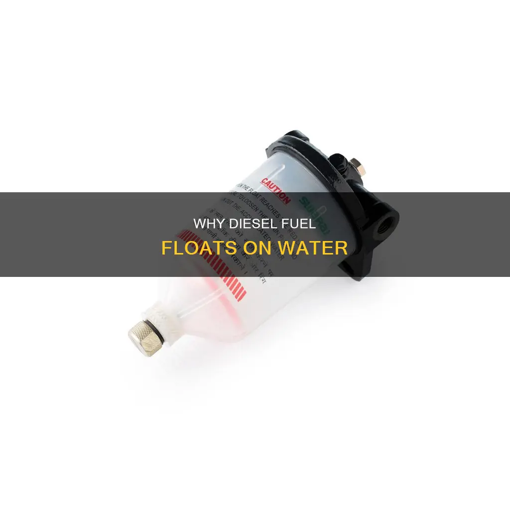 does diesel fuel float on top of water