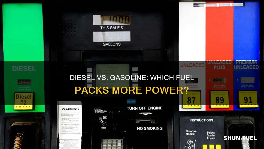 does diesel fuel have more energy than gasoline