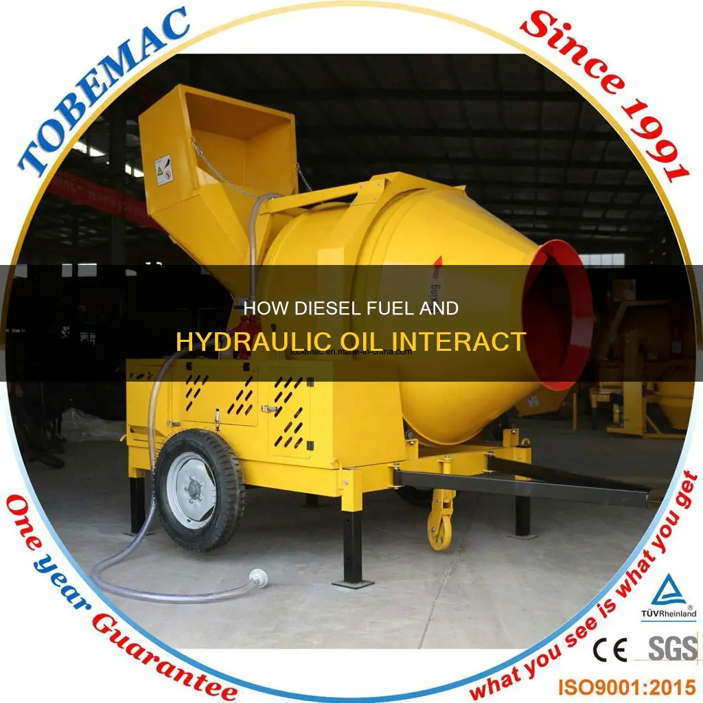does diesel fuel mix with hydraulic oil