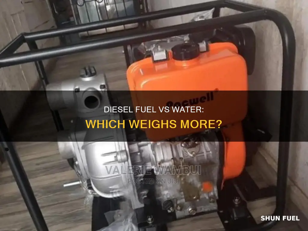 does diesel fuel weigh more than water