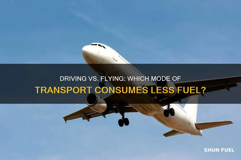 does driving use less fuel than flying