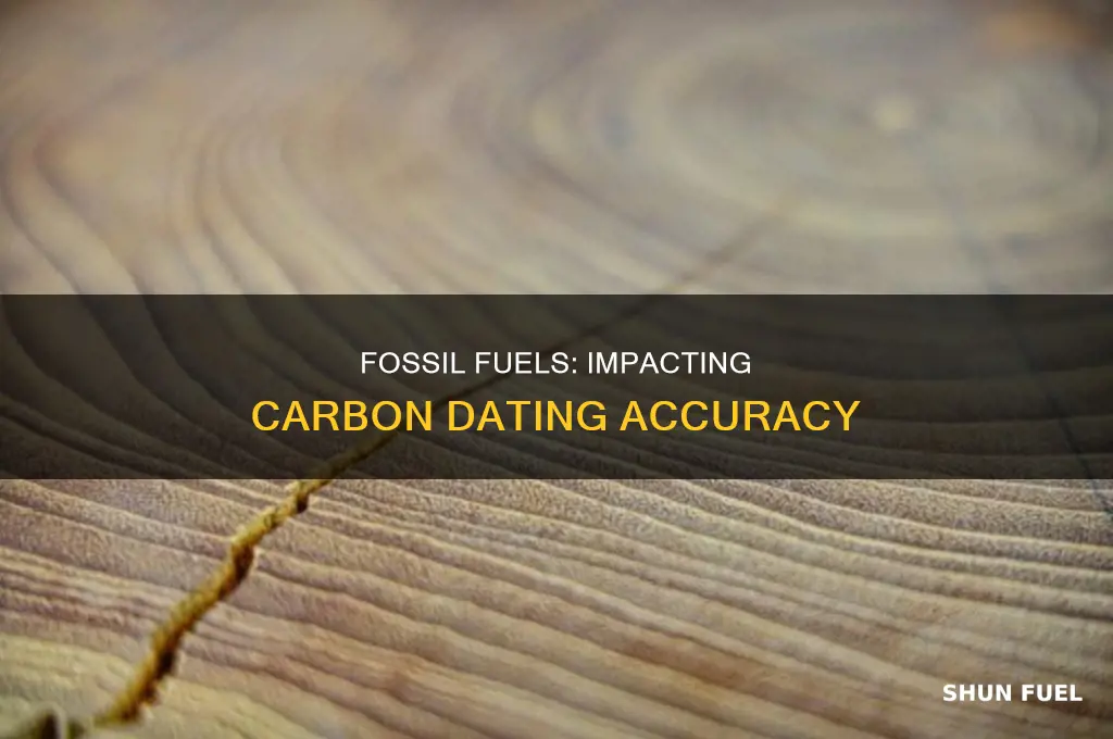 does fossil fuel burning impact the effectiveness of radiocarbon dating