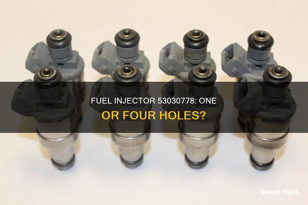 does fuel injector 53030778 have one or four holes