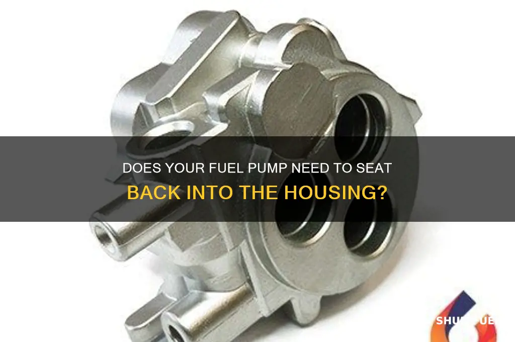 does fuel pump need to seat back into the housing