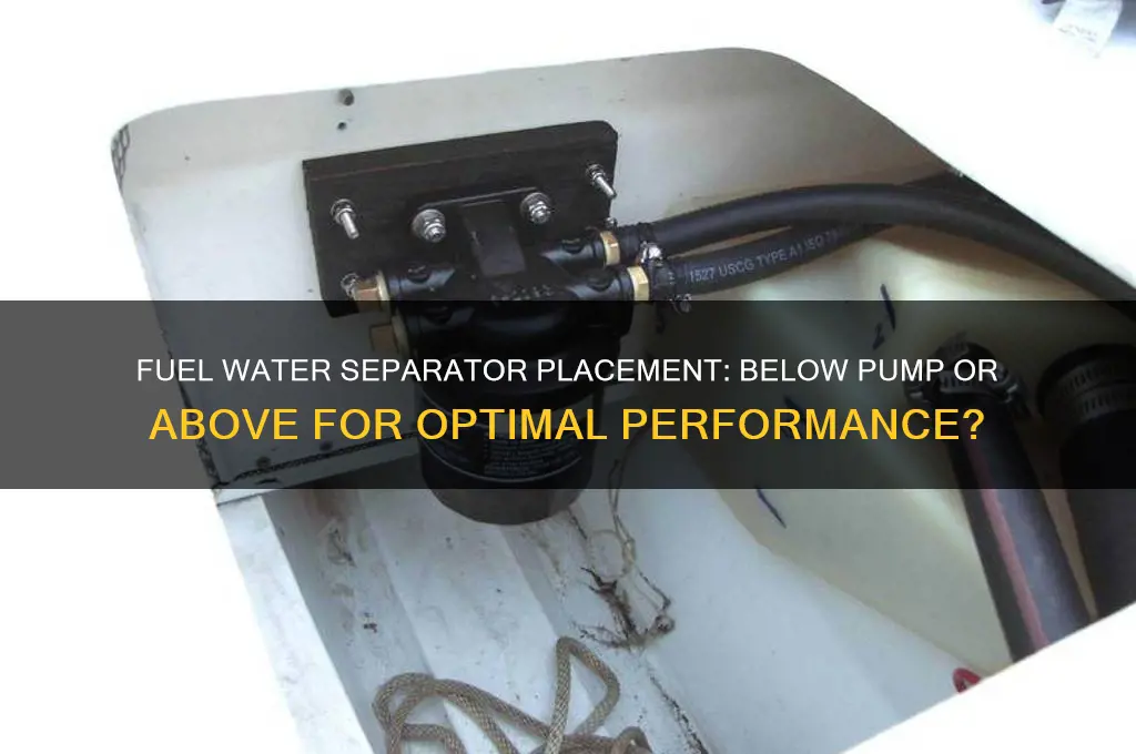 does fuel water separator need to be positioned below pump