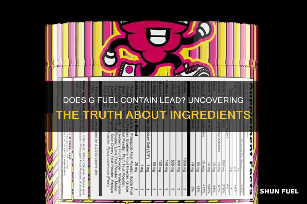 does g fuel contain lead