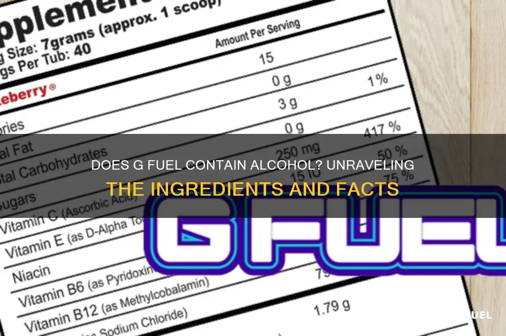 does g fuel have alcohol