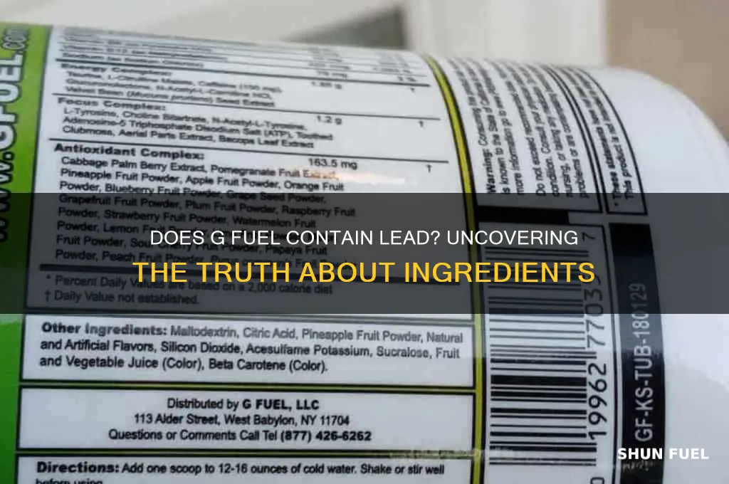 does g fuel have lead