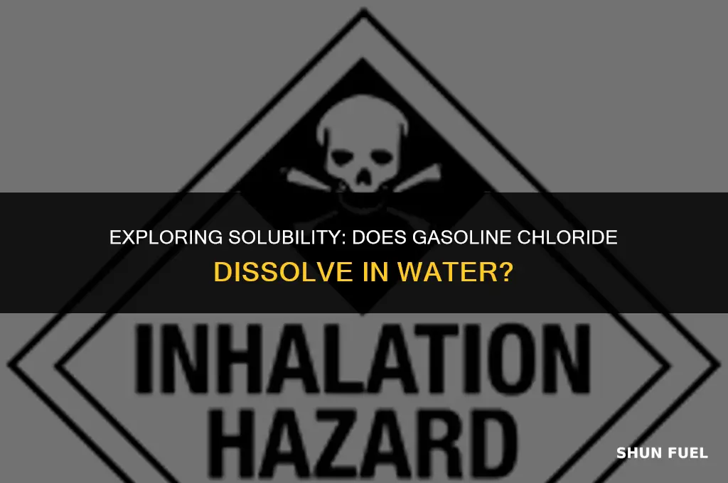 does gasoline chloride dissolve in water