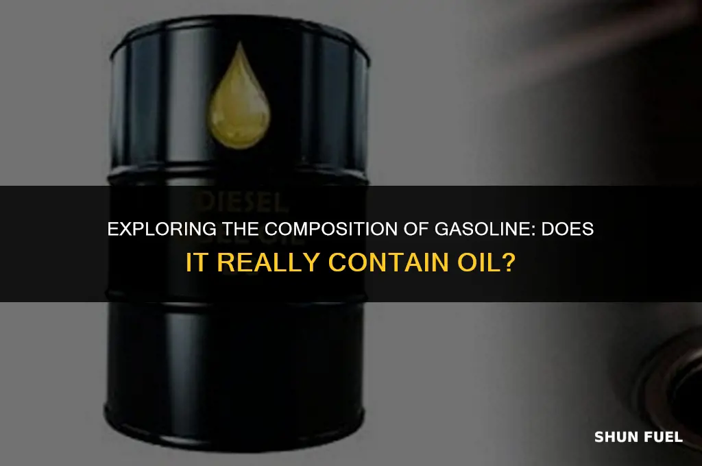 does gasoline contain oil