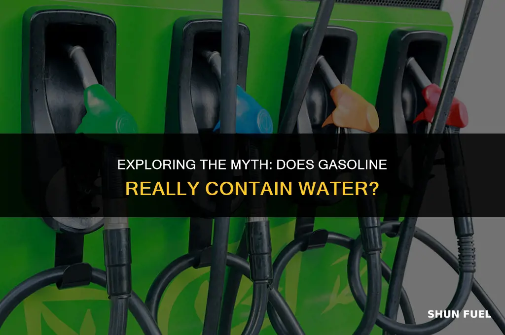 does gasoline contain water