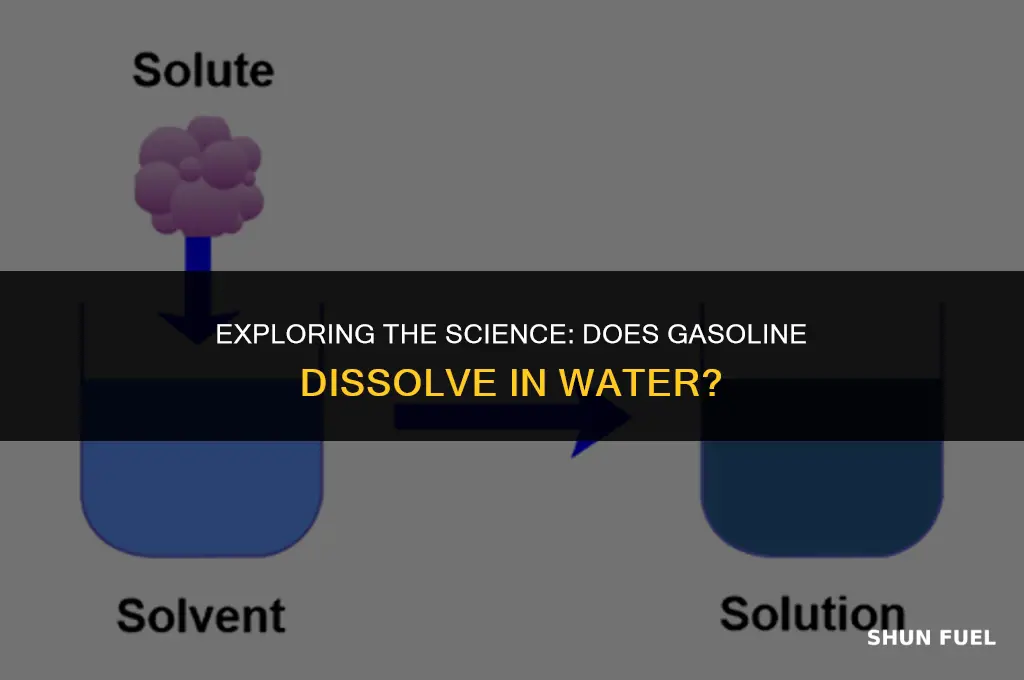 does gasoline dissolve in water