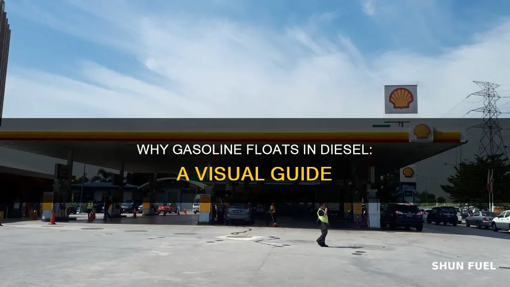 does gasoline float or sink in diesel fuel