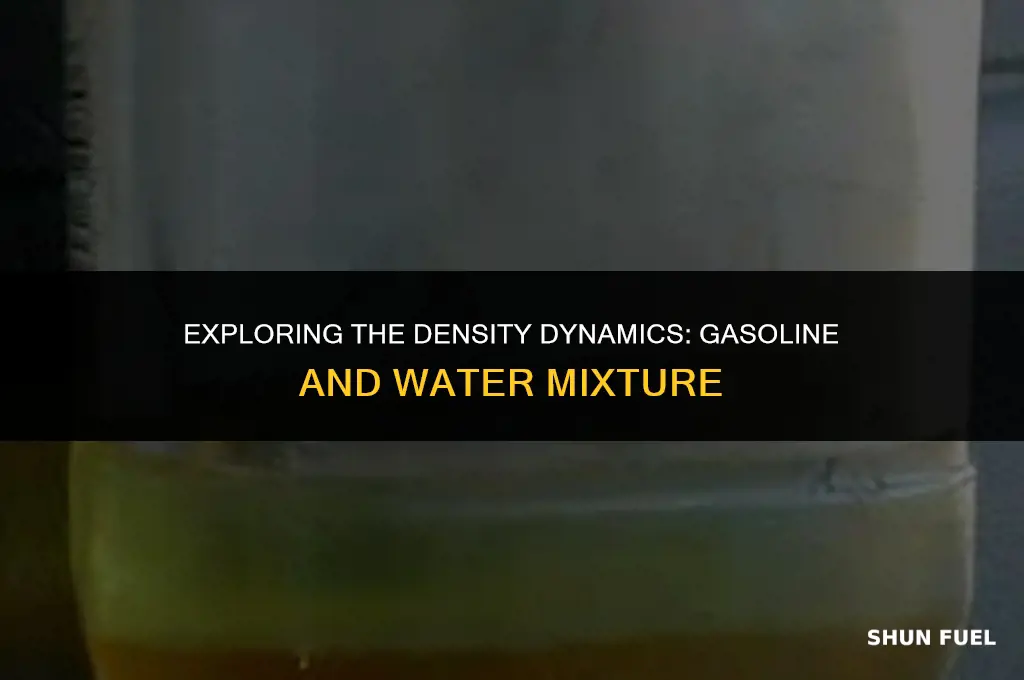 does gasoline float when mixed with water