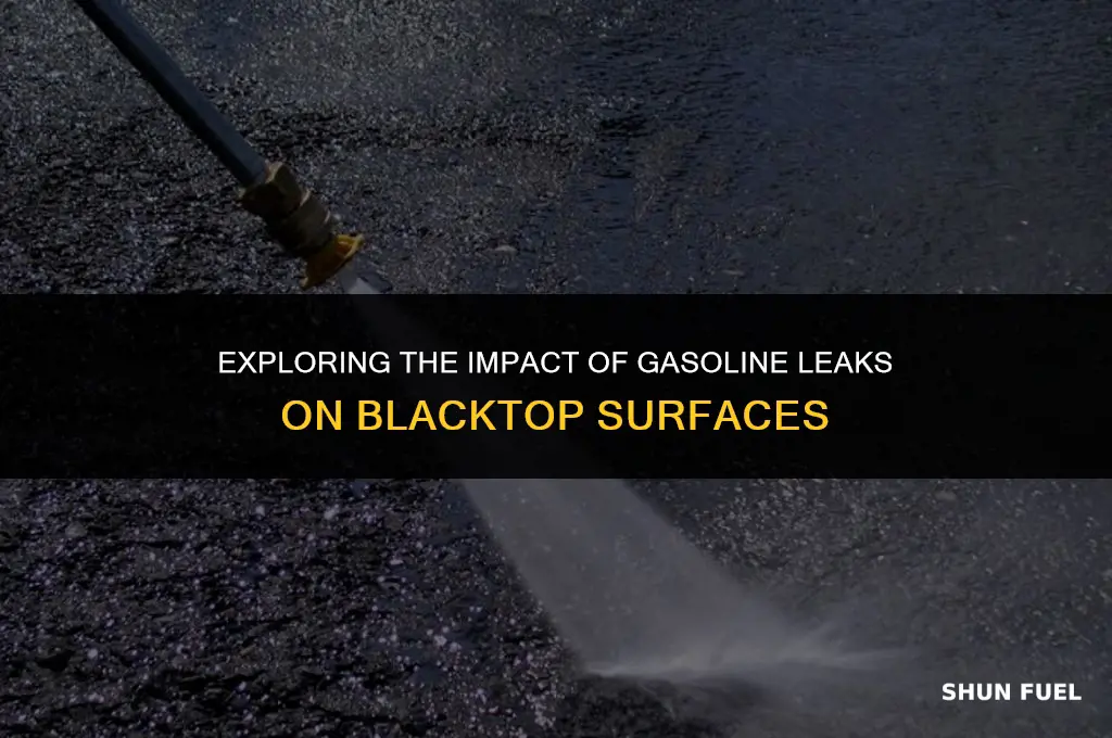 does gasoline leak on blacktop damage it