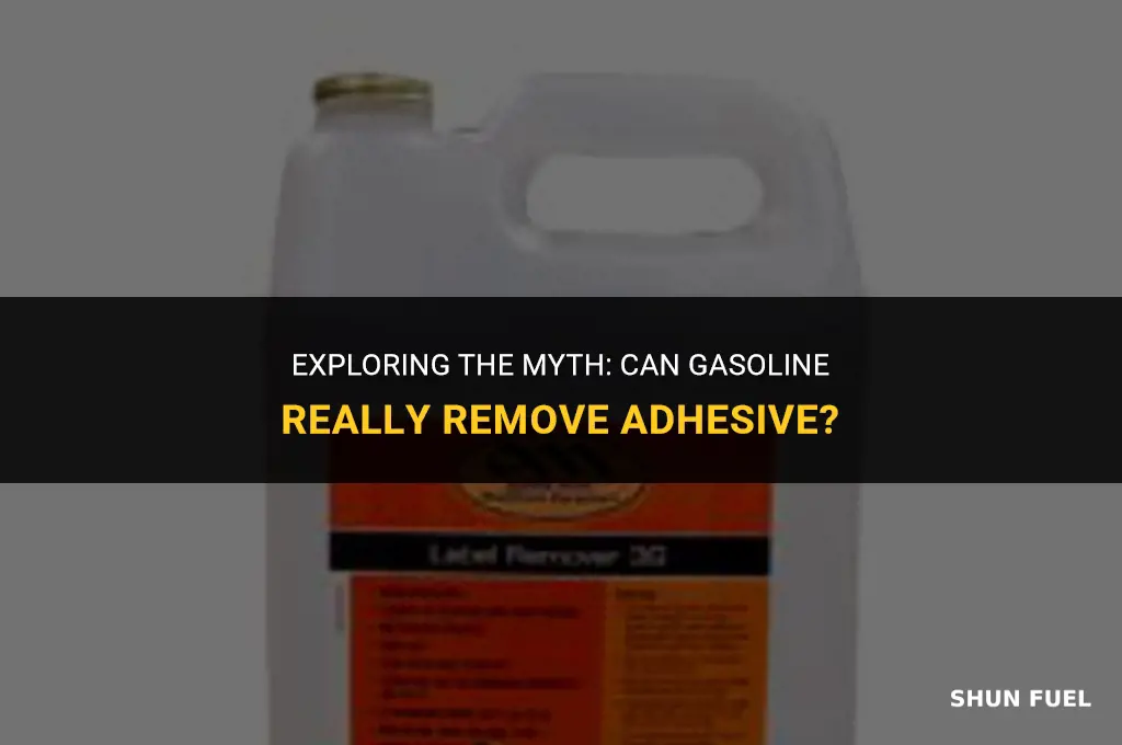 does gasoline remove adhesive