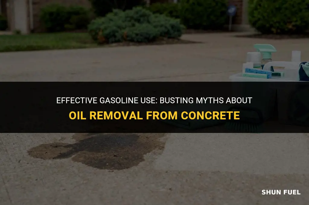does gasoline remove oil from concrete