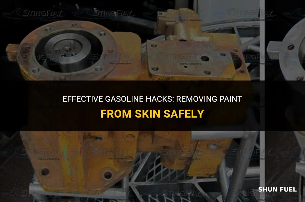 does gasoline remove paint from skin