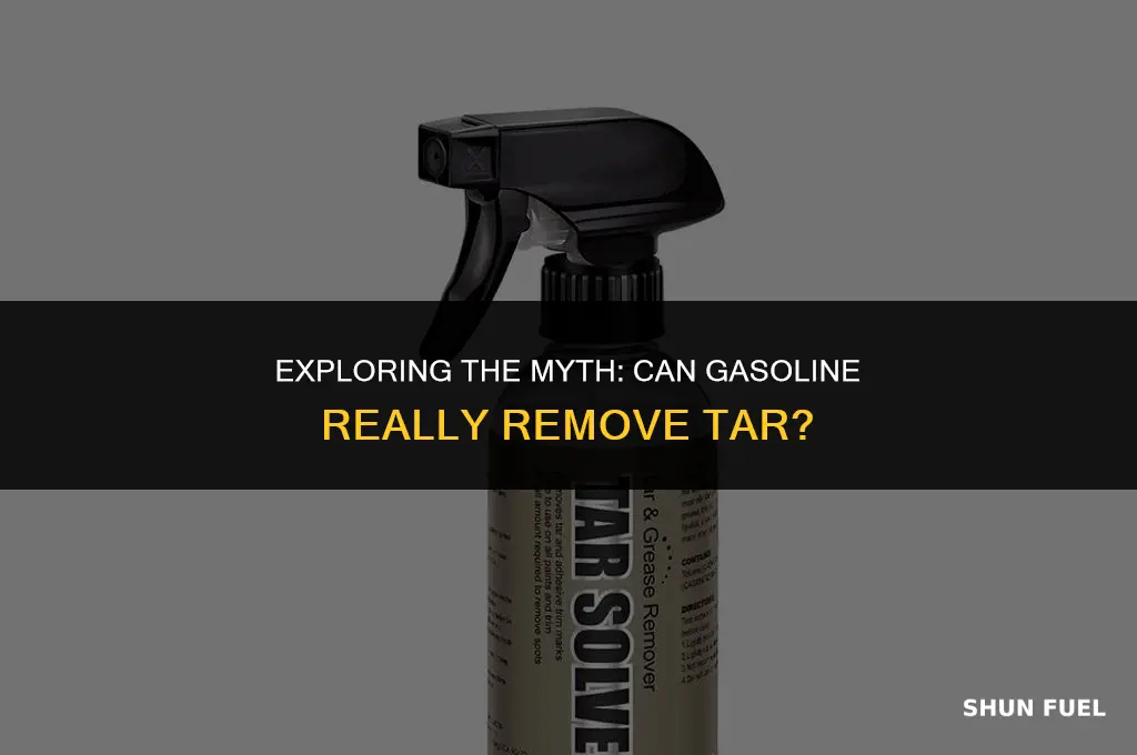 does gasoline remove tar