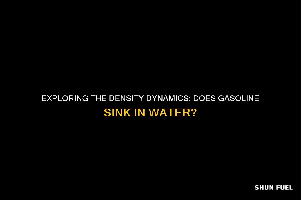 does gasoline sink in water