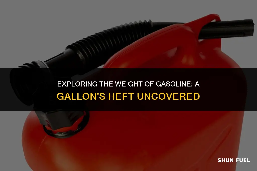 does gasoline weigh per gallon