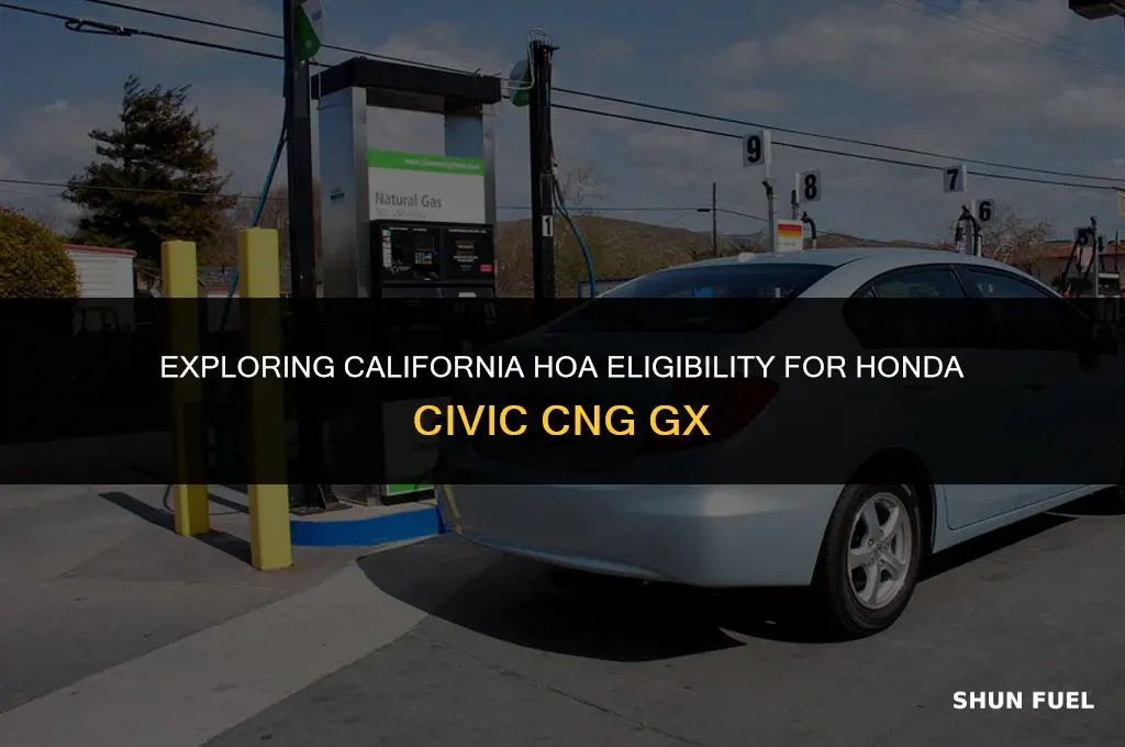 does honda civic cng gx qualify for california hoa