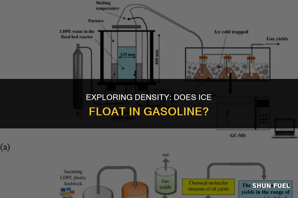 does ice float in gasoline
