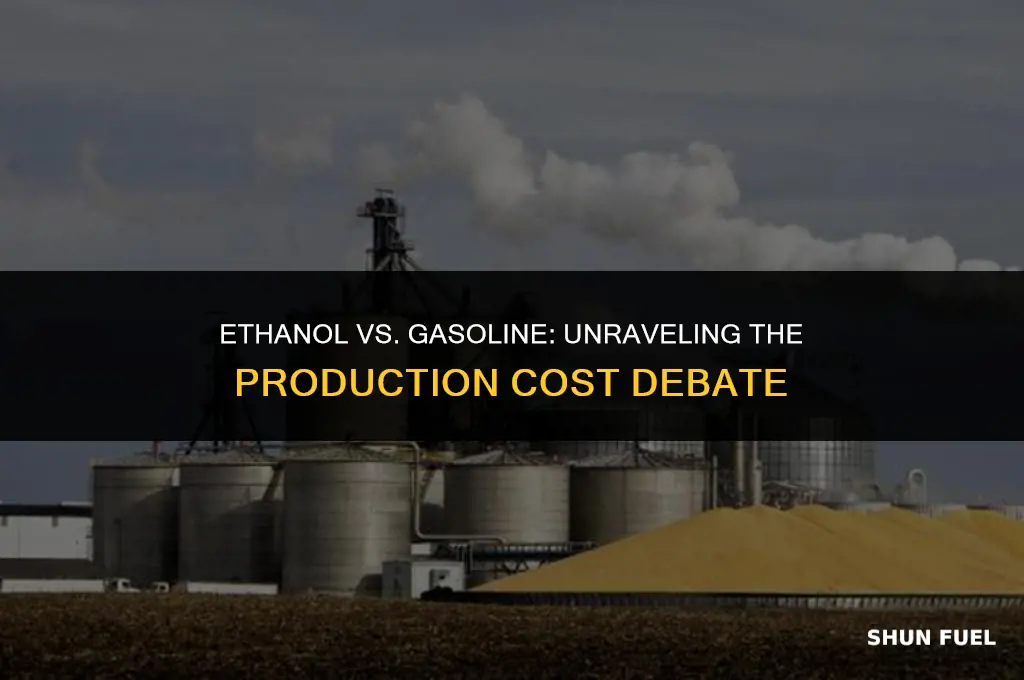 does it cost more to produce ethanol than gasoline