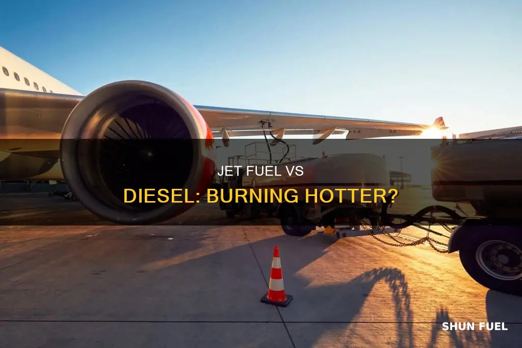 does jet fuel burn hotter than diesel