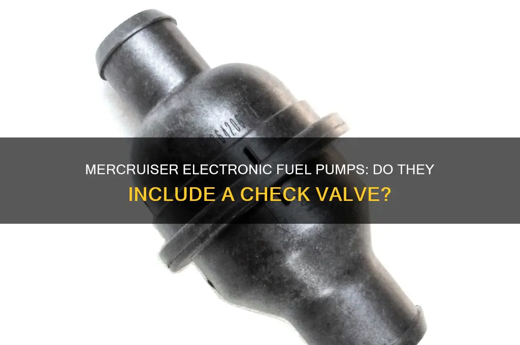 does mercruiser electronic fuel pumps have check valve